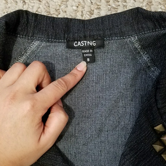 Gold Studded Jean Jacket - Picture 4 of 5